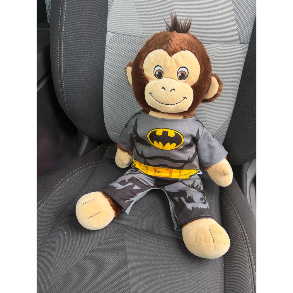Build-A-Bear Workshop Monkey Plush with Batman Superhero Costume Grey Brown